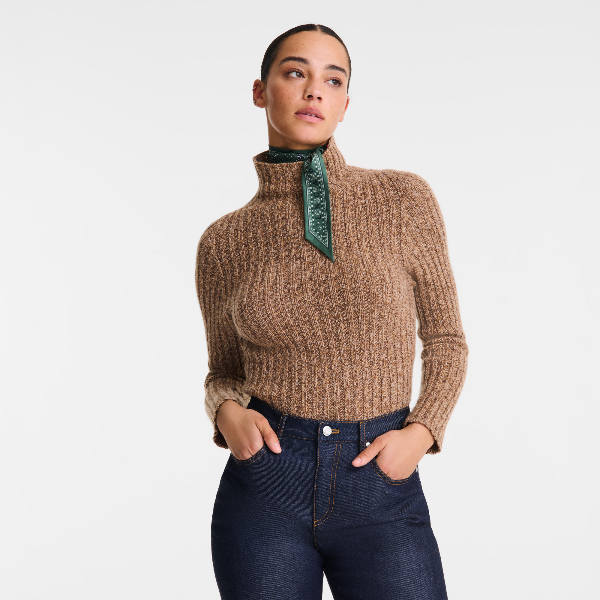 High neck sweater